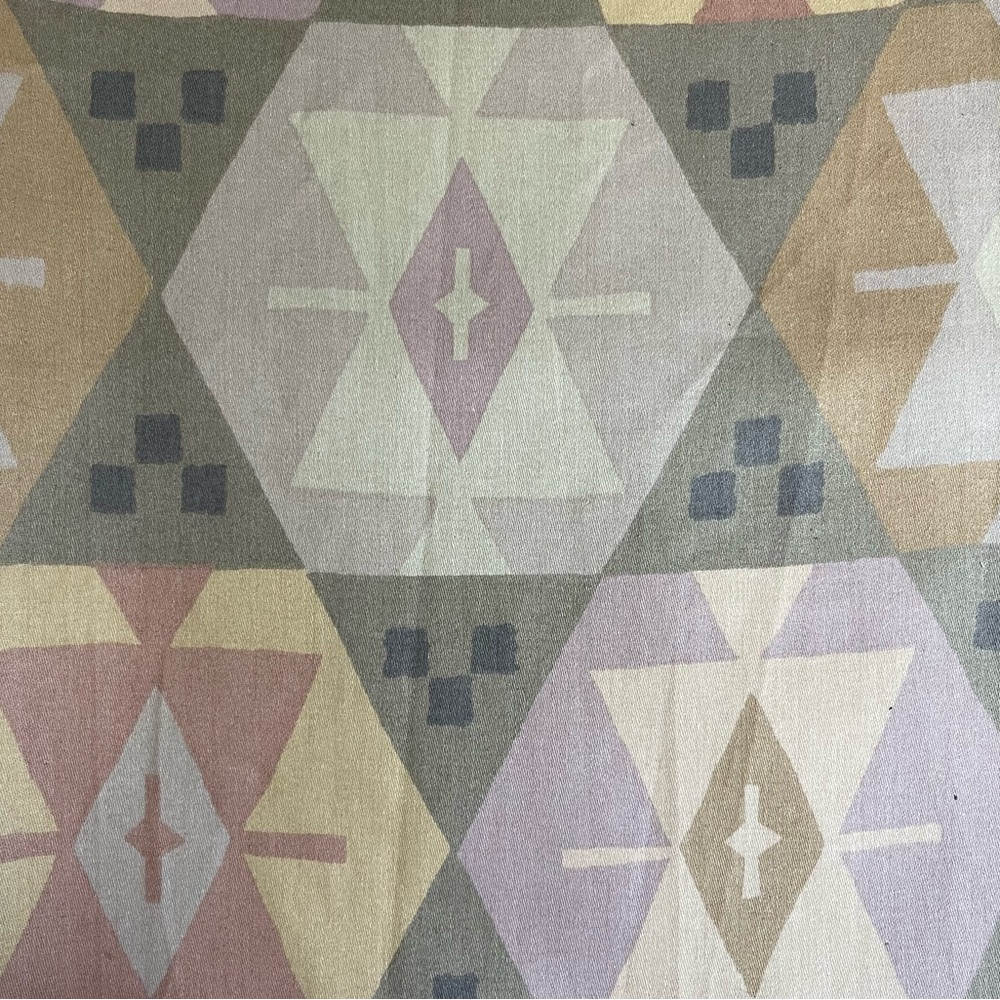 Vintage 80s Bloomcraft Cotton Fabric Interior Pastel Print  2 Yards 54 x 74